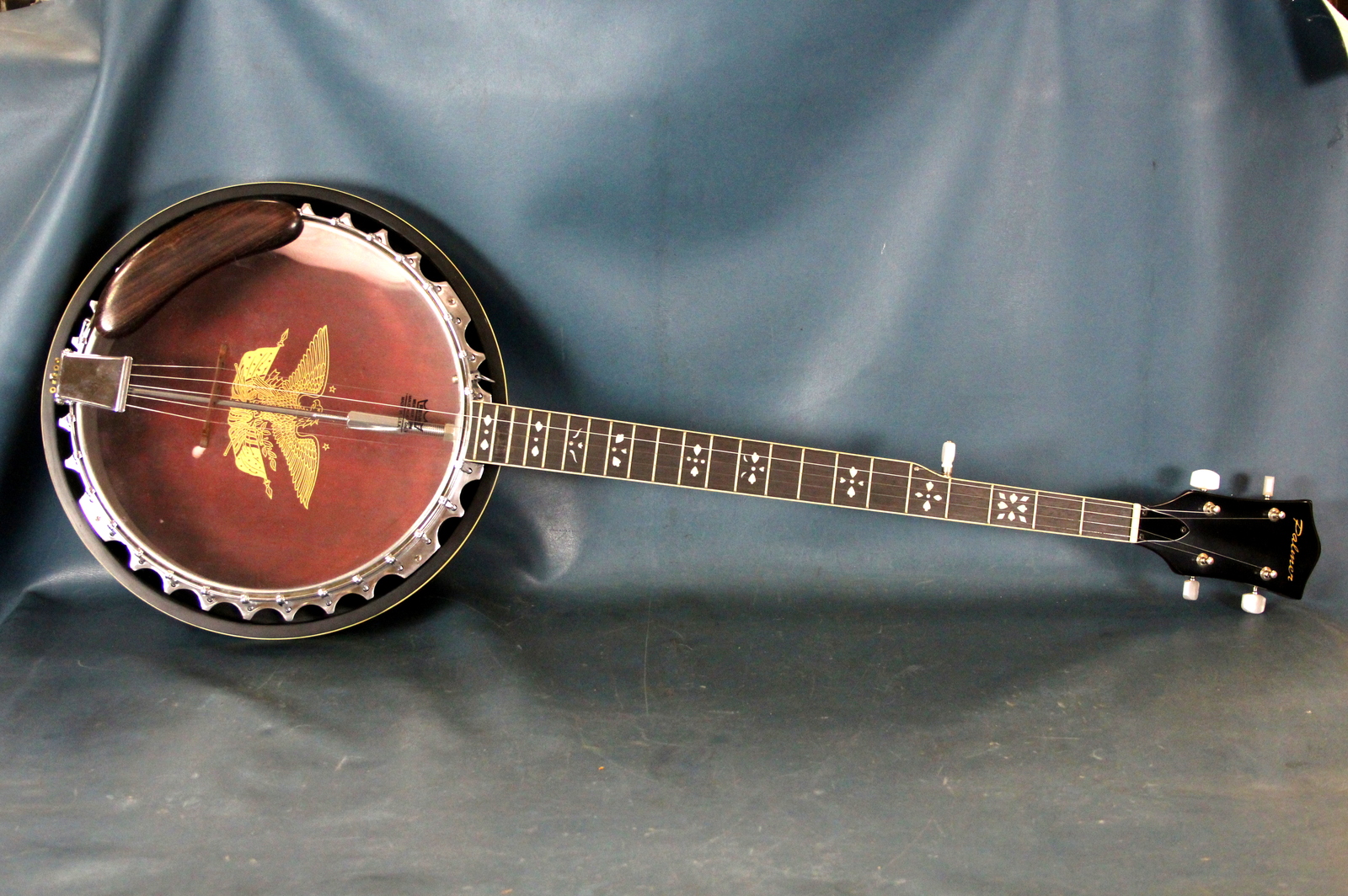 5 String Palmer Banjo, 22 fret resonator w/ Case and Strap